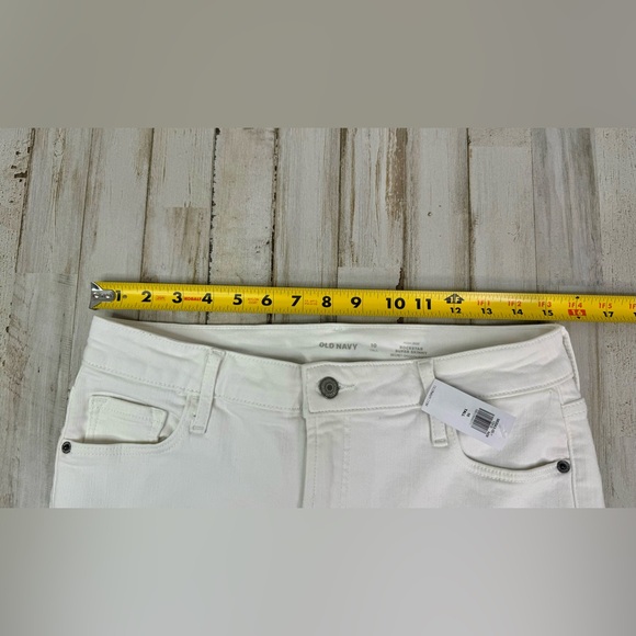 Old Navy Rockstar High Rise Super Skinny White Jeans Tummy Control 10 Tall NWT - Picture 7 of 13